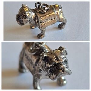 Vintage charm US Marines Mascot Chesty Bulldog Charm Pendant Marine